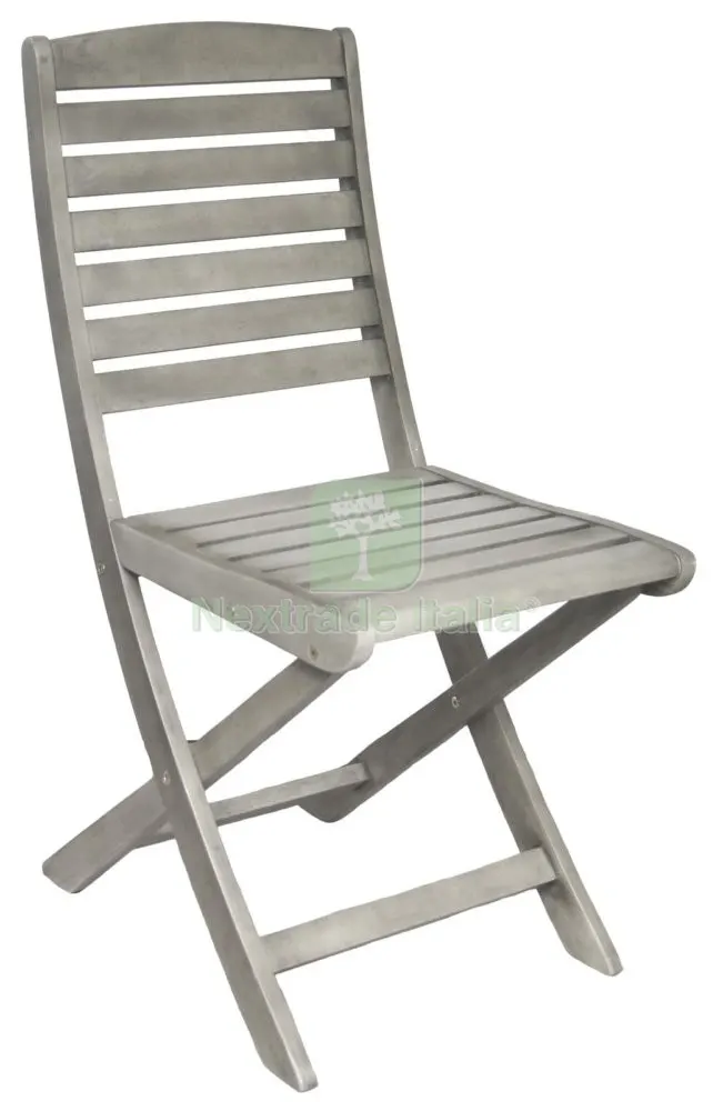 2PZ Sedia Grey Wash Pieghevole — Arredo — rif. FERX.93610 2PZ Sedia Grey Wash Pieghevole — Arredo — rif. FERX.93610