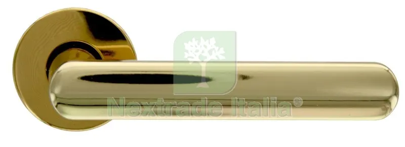 Maniglia 'solis' con Rosetta OLV in Zama Oro Lucido — Maniglie e pomelli — rif. FERX.93745