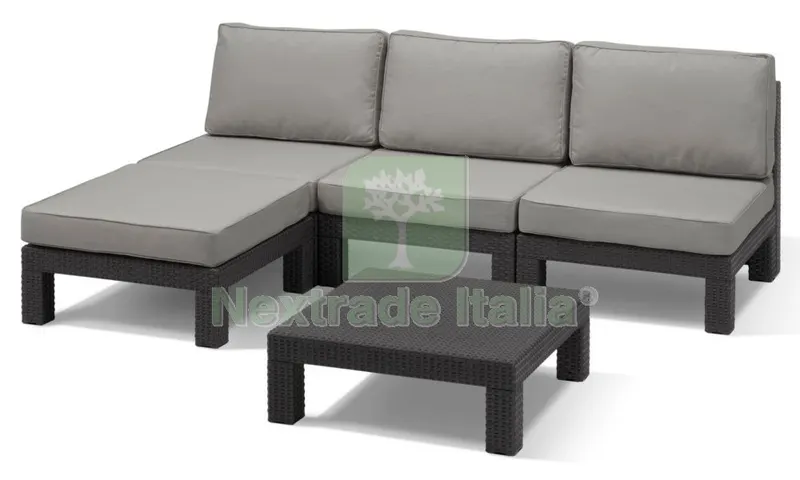 Allibert Salotto 'nevada Lounge' Graphite con Cuscini 3 Sedute — Tempo libero outdoor — rif. FERX.93790 Allibert Salotto 'nevada Lounge' Graphite con Cuscini 3 Sedute — Tempo libero outdoor — rif. FERX.93790