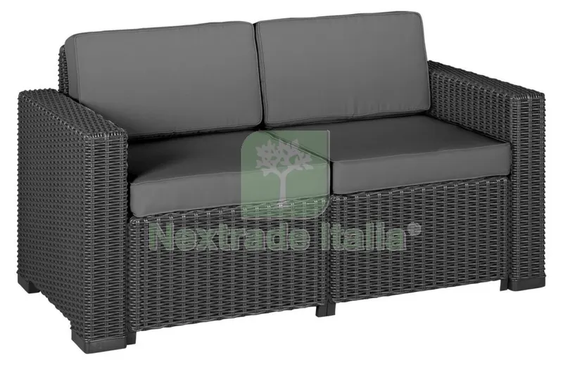 Allibert 'california'divano Graphite con Cuscini 2 Sedute — Arredo — rif. FERX.93792 Allibert 'california'divano Graphite con Cuscini 2 Sedute — Arredo — rif. FERX.93792