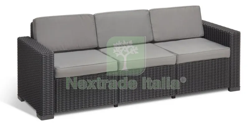 Allibert 'california'divano Graphite con Cuscini 3 Posti. — Arredo — rif. FERX.93793 Allibert 'california'divano Graphite con Cuscini 3 Posti. — Arredo — rif. FERX.93793