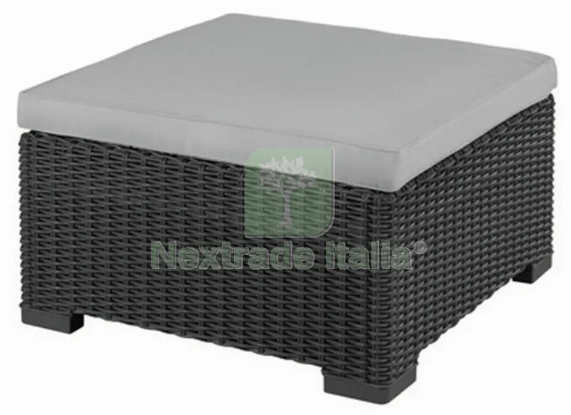 ALLIBERT 'CALIFORNIA' TAVOLO GRAPHITE COMPLETO DI CUSCINO — Pompe — rif. FERX.93794 ALLIBERT 'CALIFORNIA' TAVOLO GRAPHITE COMPLETO DI CUSCINO — Pompe — rif. FERX.93794