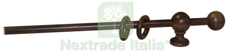 BASTONE A STRAPPO D 11 MM NOCE 120 CM CON SUPPORTI — Casalinghi e organizzazione — rif. FERX.9388