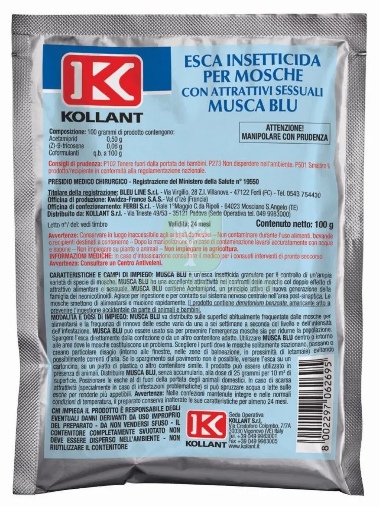 25PZ Moschicida Granulare 'musca BLU' 100 GR. — Disinfestazione e controllo nocivi — rif. FERX.94102