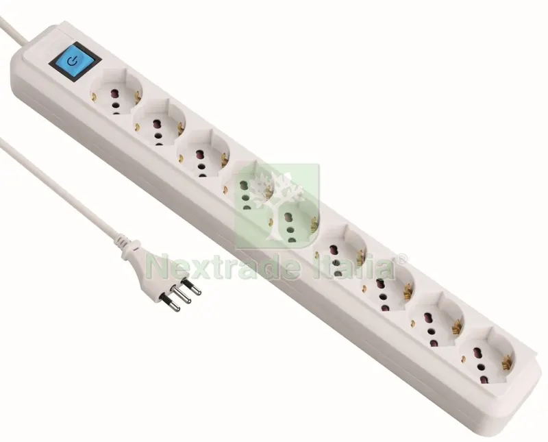 Multipresa 9P BIPASSO+SCHUKO + Interruttore — Interruttori e prese — rif. FERX.94361 Multipresa 9P BIPASSO+SCHUKO + Interruttore — Interruttori e prese — rif. FERX.94361