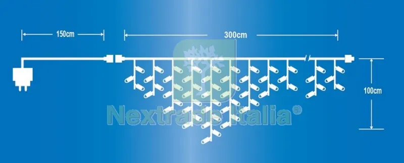 Cascata 150 LED Flash IP44 Prolungabile Bianco Freddo — Interruttori e prese — rif. FERX.94389 Cascata 150 LED Flash IP44 Prolungabile Bianco Freddo — Interruttori e prese — rif. FERX.94389