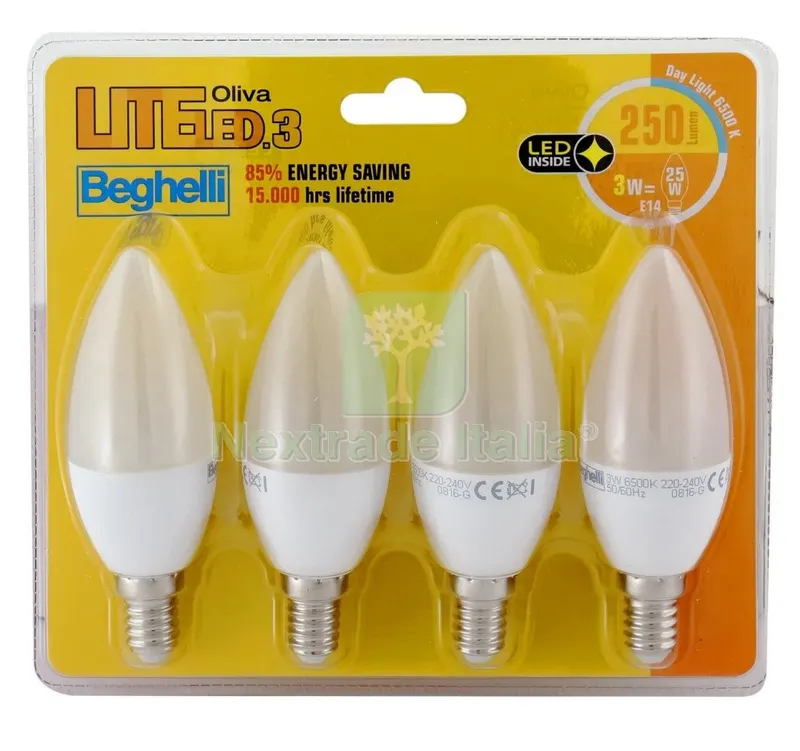 5CF Beghelli Kit 4PZ. W3E14 6500 Oliva — Illuminazione — rif. FERX.94448 5CF Beghelli Kit 4PZ. W3E14 6500 Oliva — Illuminazione — rif. FERX.94448