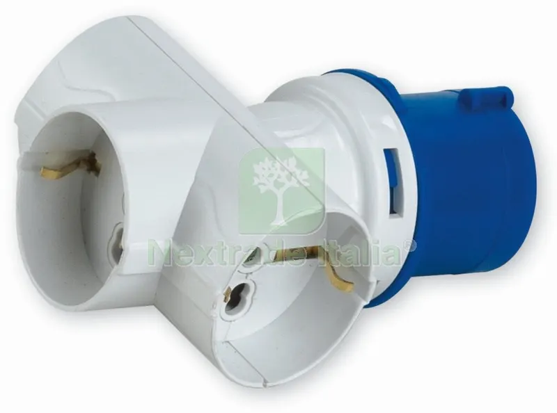 ADATTATORE INDUSTRIALE CON 3 PRESE SCHUKO — Interruttori e prese — rif. FERX.94494