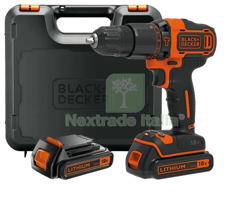 Trapano B+D 18VP Litio BDCHD18KB con 2 Batterie — Trapani e avvitatori — rif. FERX.94497