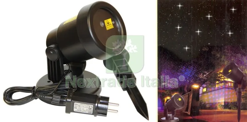 Proiettore Laser 2 Colori e 2 Giochi di Luce con Movimento e Crepuscolare — Illuminazione — rif. FERX.94522