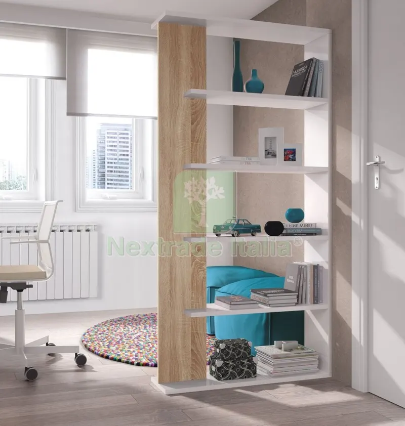 KIT LIBRERIA ALIDA 90X25XH180 BIANCO ROVERE — Arredo — rif. FERX.94621
