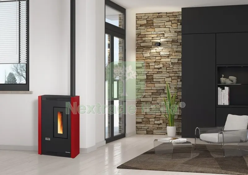Stufa Pellet 4,7 KW Luisella Bordeaux — Stufe e camini — rif. FERX.94784 Stufa Pellet 4,7 KW Luisella Bordeaux — Stufe e camini — rif. FERX.94784