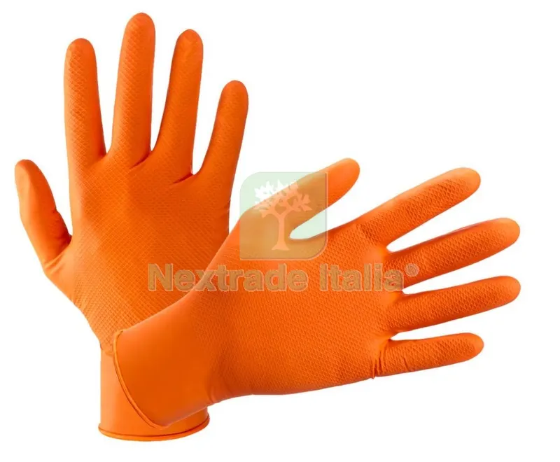 GUANTI NITRILE ARANCIONE CONFEZIONE 10 PZ M — Guanti da lavoro — rif. FERX.94793