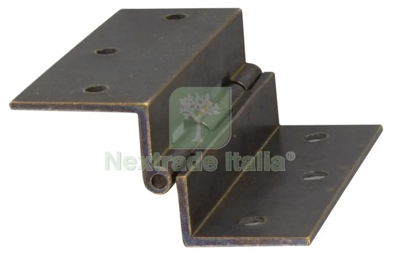 24PZ Cerniera Fresata con Collo Oro Bronzato GR.60X50* — Cerniere e cardini — rif. FERX.9485