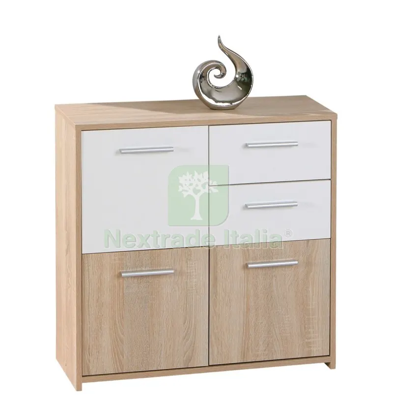 Kit Buffet 3 Ante + 2 Cassetti Eboli 77X30XH77 CM Rovere/Bianco — Arredo — rif. FERX.94981