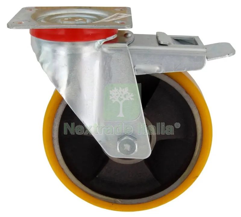 Ruota Ultraleggera 24 ANT Destra 150X30 Girevole con Freno — Ferramenta per legno e mobili — rif. FERX.95007