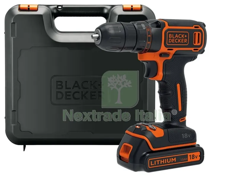 Trapano B&D 18V 1,5 Ah Litio BDCDC18K — Trapani e avvitatori — rif. FERX.95033 Trapano B&D 18V 1,5 Ah Litio BDCDC18K — Trapani e avvitatori — rif. FERX.95033