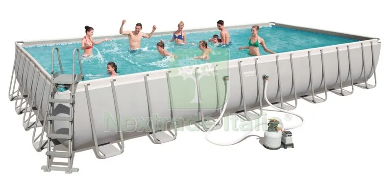 Piscina con Telaio Completa Telo per Copertura e Base Scaletta + Pompa CM 956X488 H 132 CM — Tempo libero outdoor — rif. FERX.95059