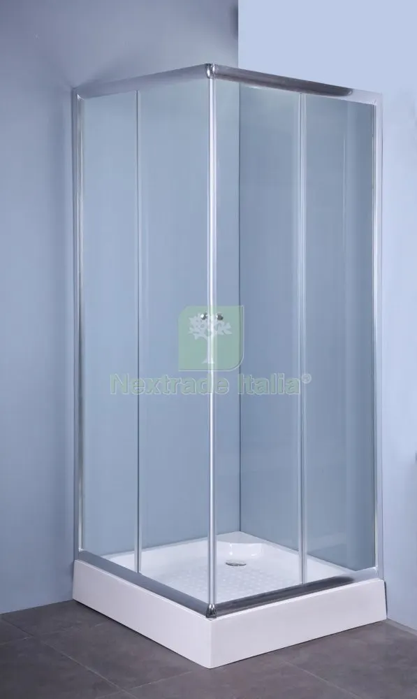 BOX DOCCIA IN CRISTALLO TRASPARENTE MM 4 CM 80X80 "IGLO4" — Accessori bagno — rif. FERX.95100