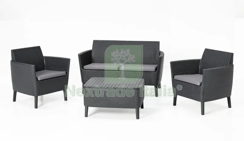 Keter Salotto Salemo Graphite con Cuscino — Casalinghi e organizzazione — rif. FERX.95130 Keter Salotto Salemo Graphite con Cuscino — Casalinghi e organizzazione — rif. FERX.95130