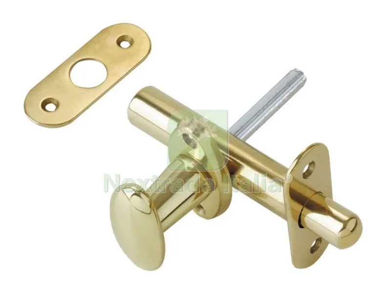2PZ Catenaccio a Cremagliera con Pomolo B.T.MM.80 Ottone Lucido — Lucchetti e catene — rif. FERX.9518 2PZ Catenaccio a Cremagliera con Pomolo B.T.MM.80 Ottone Lucido — Lucchetti e catene — rif. FERX.9518