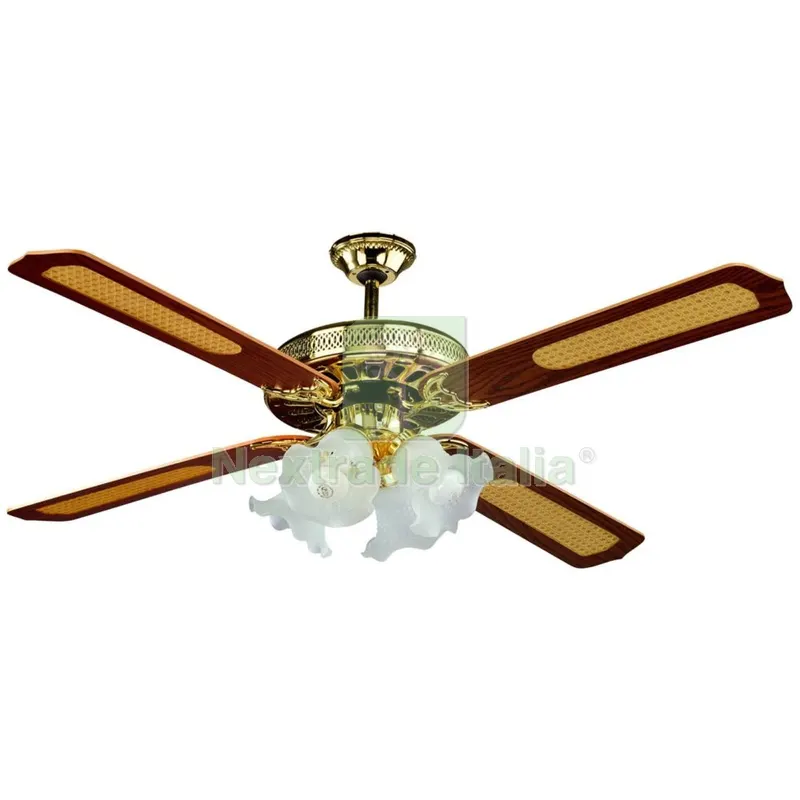Ventilatore a Soffitto con TELEC+4 Luci OLD America — Pompe — rif. FERX.95198 Ventilatore a Soffitto con TELEC+4 Luci OLD America — Pompe — rif. FERX.95198