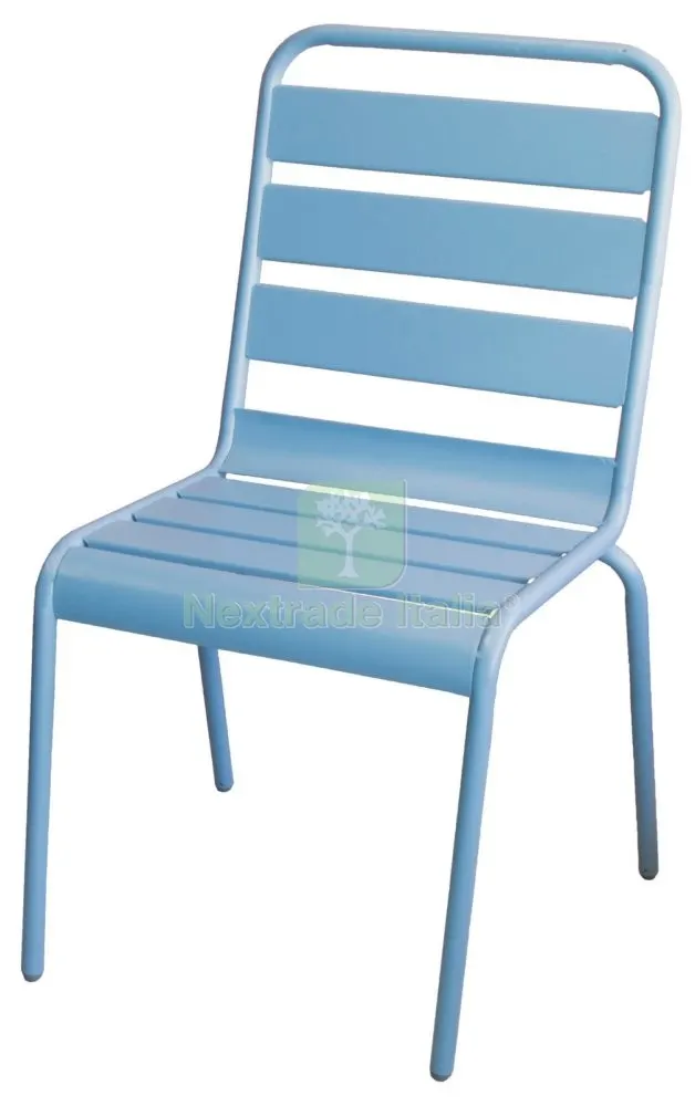 4PZ Sedia in Acciaio "luna" Azzurro Dimensioni CM 46X64 H 84 CM — Arredo — rif. FERX.95212