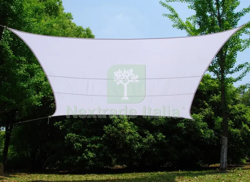 TELO OMBREGGIANTE "VELA" CON ANELLI DI ANCORAGGIO MT 5X5 BIANCO — Teli e teloni — rif. FERX.95237 TELO OMBREGGIANTE "VELA" CON ANELLI DI ANCORAGGIO MT 5X5 BIANCO — Teli e teloni — rif. FERX.95237