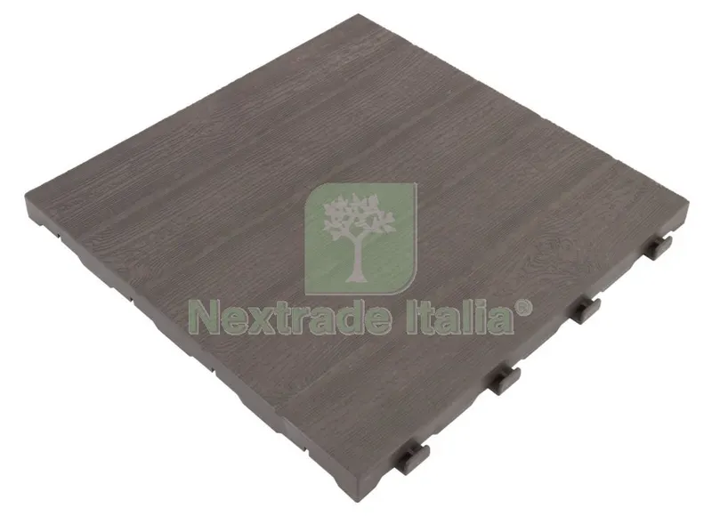 6PZ PAVIMENTO IN PP CM 40X40 EFFETTO LEGNO E40LM PER INT/EST CON INCASTRI — Staccionate e steccati — rif. FERX.95439