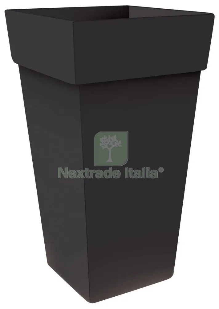 6PZ Vaso Melrose Alto in Plastica per Fiori e Piante Quadrato 30X30X41 H Colore Antracite — Vasi e fioriere — rif. FERX.95510 6PZ Vaso Melrose Alto in Plastica per Fiori e Piante Quadrato 30X30X41 H Colore Antracite — Vasi e fioriere — rif. FERX.95510