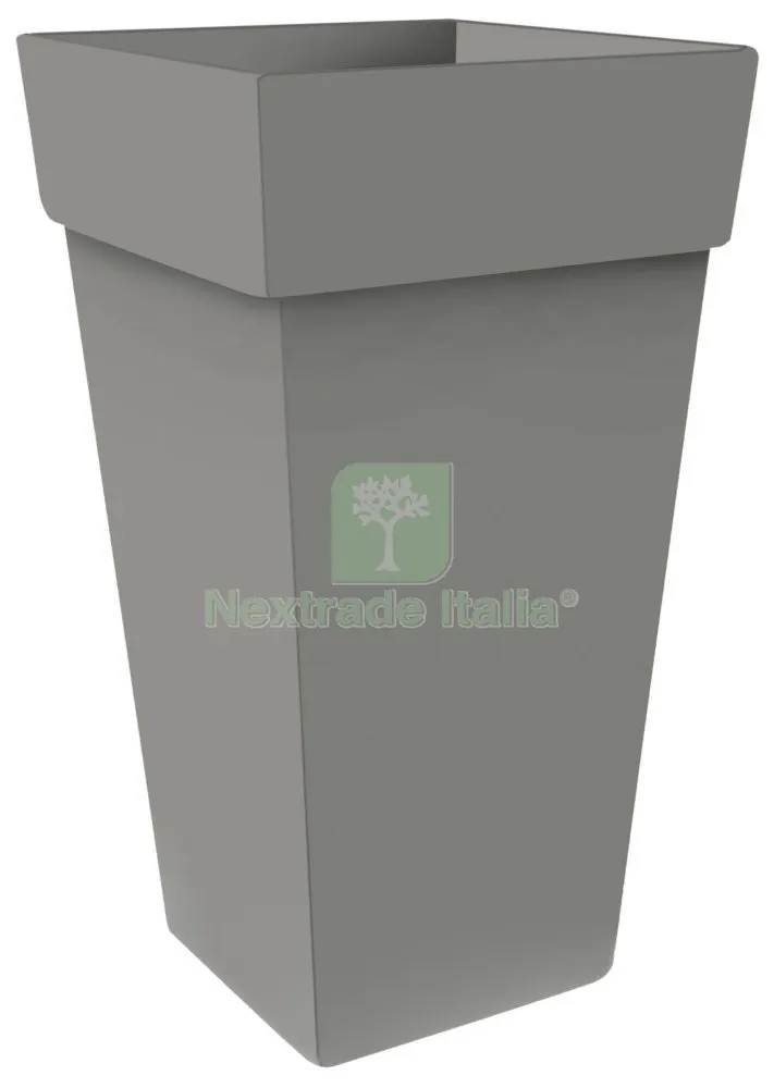 6PZ Vaso Melrose in Plastica per Fiori e Piantine Quadrato 30X30X41H Grigio — Vasi e fioriere — rif. FERX.95512 6PZ Vaso Melrose in Plastica per Fiori e Piantine Quadrato 30X30X41H Grigio — Vasi e fioriere — rif. FERX.95512