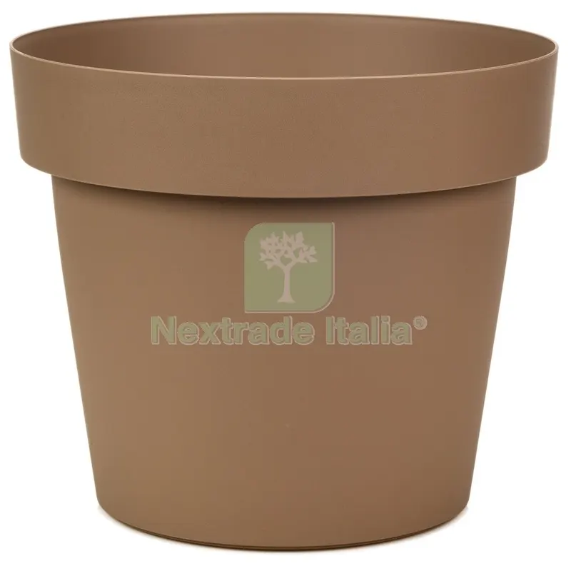 12PZ Vaso Melrose in Plastica per Fiori e Piante 25X22H Colore Mocca — Vasi e fioriere — rif. FERX.95514