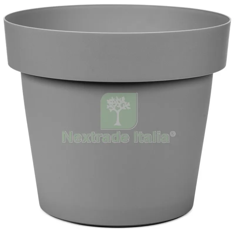 12PZ Vaso Melrose in Plastica per Fiori e Piantine 25X22H Grigio — Vasi e fioriere — rif. FERX.95515