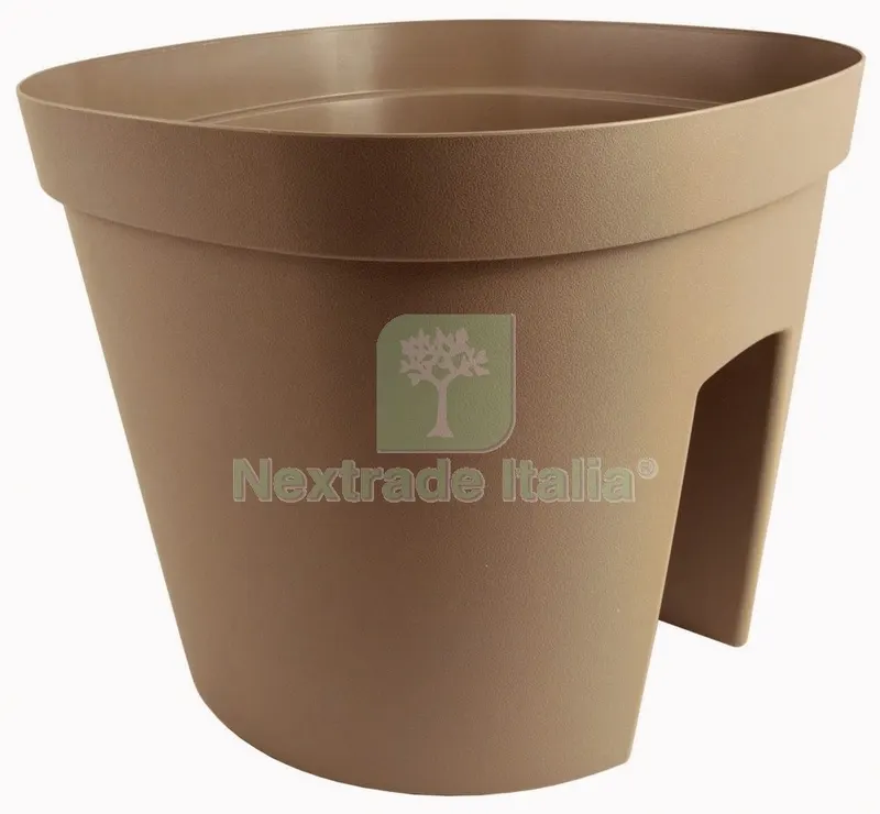 10PZ Vaso Monaco in Plastica per Fiori e Piantine 30X30X24H Mocca — Vasi e fioriere — rif. FERX.95533 10PZ Vaso Monaco in Plastica per Fiori e Piantine 30X30X24H Mocca — Vasi e fioriere — rif. FERX.95533