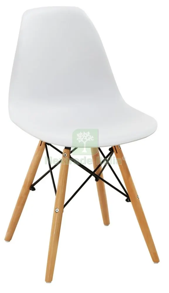 4PZ Sedia "momo " Bianca Gambe in Legno con Rinforzi in Metallo — Arredo — rif. FERX.95634 4PZ Sedia "momo " Bianca Gambe in Legno con Rinforzi in Metallo — Arredo — rif. FERX.95634