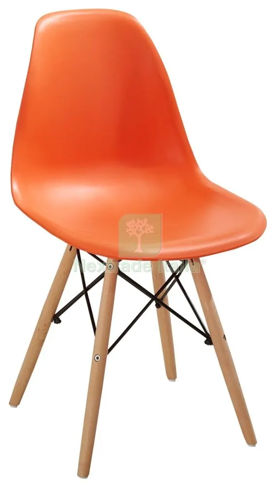 4PZ Sedia "momo " Arancio Gambe in Legno con Rinforzi in Metallo — Arredo — rif. FERX.95636