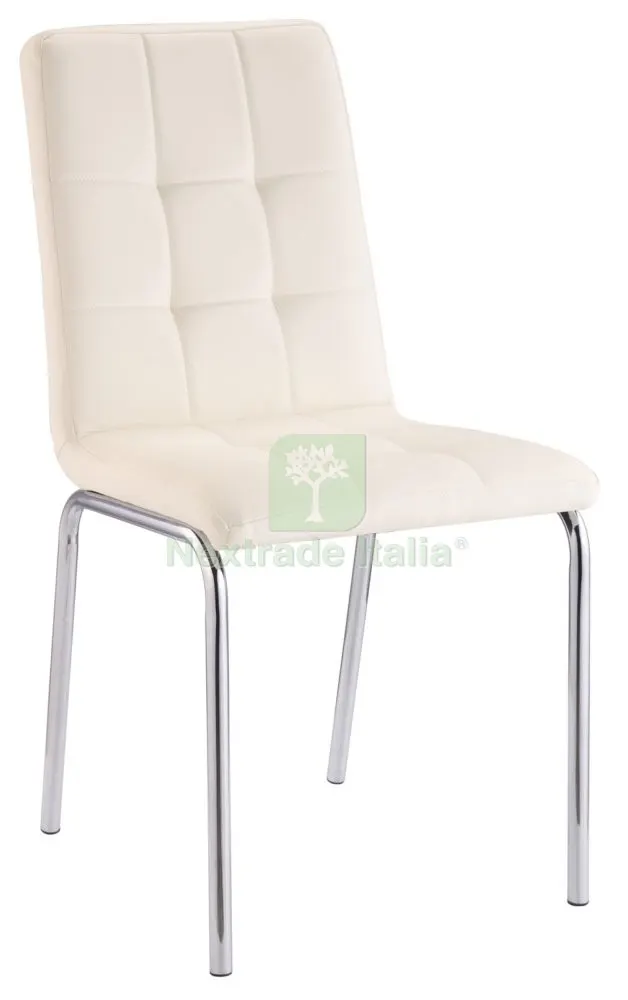 4PZ Sedia "EMY" Beigeagambe in Metallo Cromato — Arredo — rif. FERX.95639 4PZ Sedia "EMY" Beigeagambe in Metallo Cromato — Arredo — rif. FERX.95639