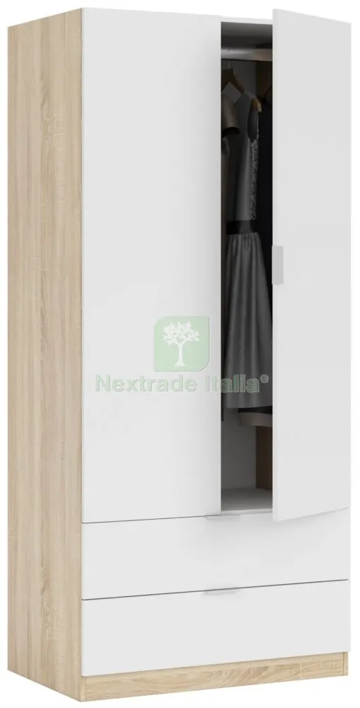 Kit Armadio 2 Ante + 2 Cassetti 80X52XH180 CM RO/BIA — Arredo — rif. FERX.95687