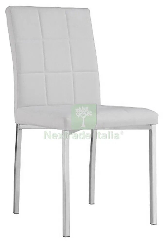 4PZ Sedia "elena" Bianca Gambe in Metallo Cromato — Arredo — rif. FERX.95699
