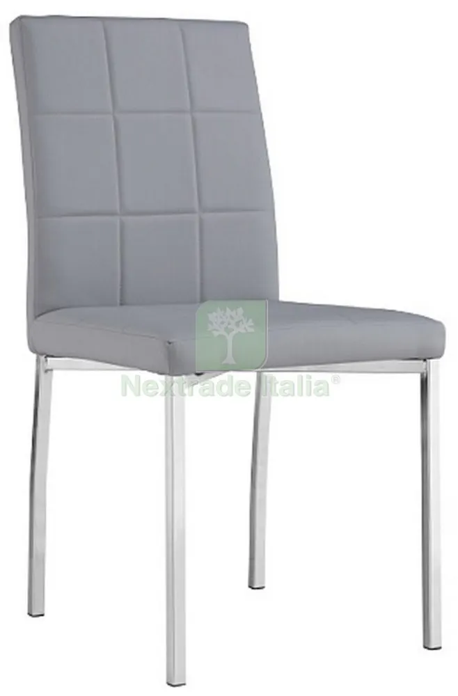 4PZ Sedia "elena" Grigia Gambe in Metallo Cromato — Arredo — rif. FERX.95701