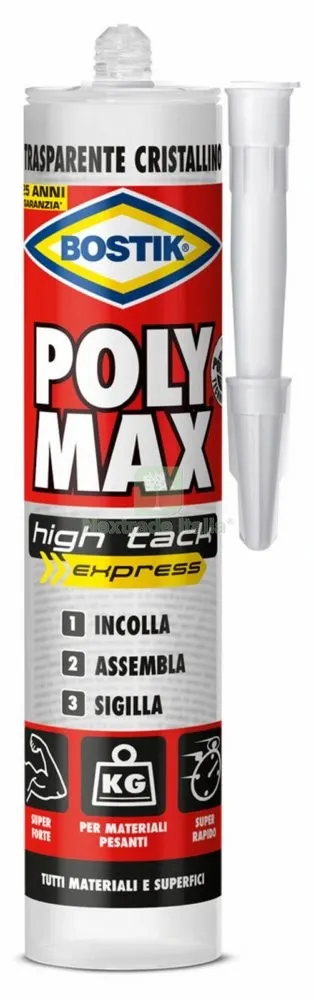 BOSTIK POLYMAX HIGH TACK CARTUCCIA CRISTAL GR.300 — Adesivi e sigillanti — rif. FERX.95780 BOSTIK POLYMAX HIGH TACK CARTUCCIA CRISTAL GR.300 — Adesivi e sigillanti — rif. FERX.95780