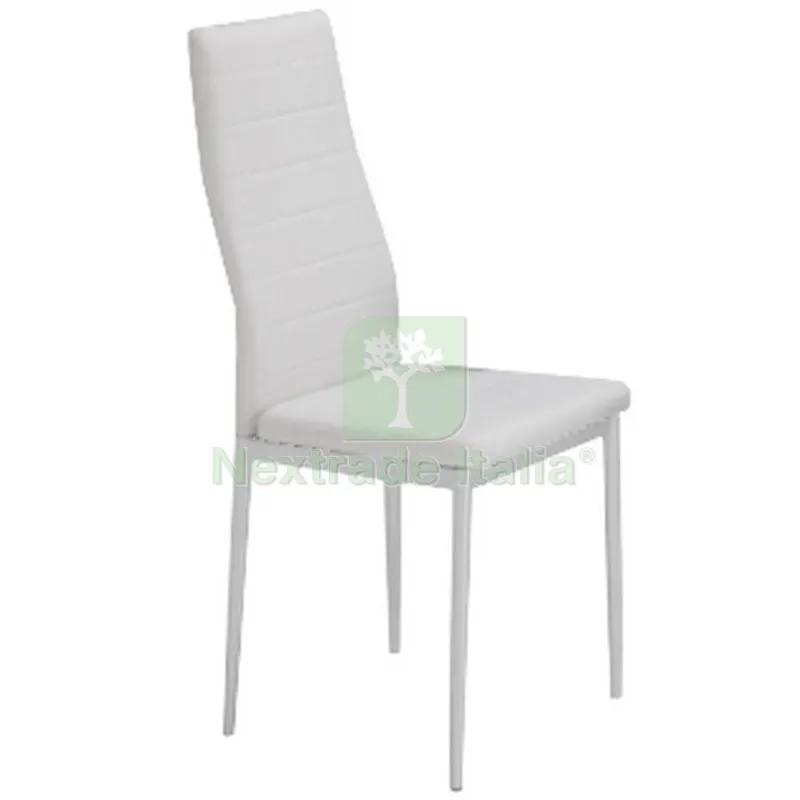 4PZ Sedia "simply" Bianca Rivestimento in PVC 41X51X96H — Arredo — rif. FERX.95839 4PZ Sedia "simply" Bianca Rivestimento in PVC 41X51X96H — Arredo — rif. FERX.95839