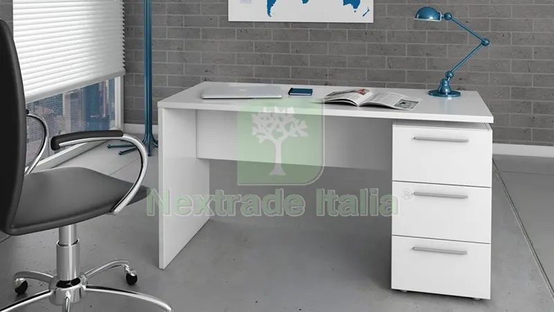 Kit Scrivania Stylus con Cassettiera 138X60X74 Bianco Laccato — Arredo — rif. FERX.95854 — foto 2