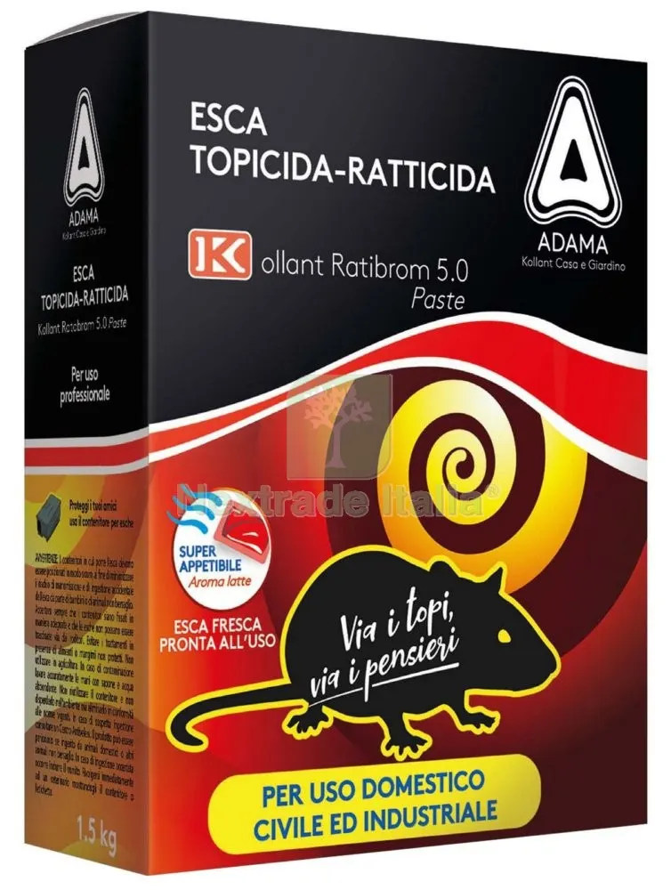 ESCA TOPICIDA 'RATIBROM 5.0' PROFESSIONALE KG 1,5 3X500 GR INTERNI ED ESTERNI — Disinfestazione e controllo nocivi — rif. FERX.95908 ESCA TOPICIDA 'RATIBROM 5.0' PROFESSIONALE KG 1,5 3X500 GR INTERNI ED ESTERNI — Disinfestazione e controllo nocivi — rif. FERX.95908
