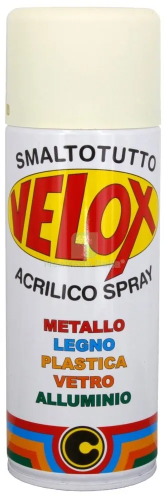6PZ Velox Vernice Spray Acrilico Panna Opaco 400 ML NON Ingiallente — Bombolette e vernici spray — rif. FERX.95974