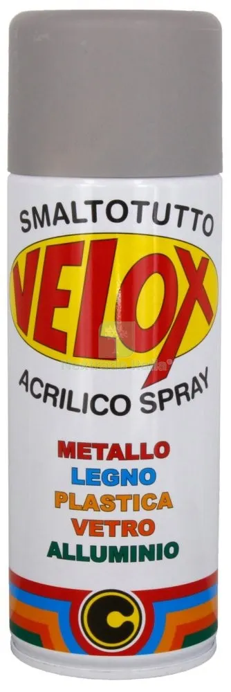 6PZ Velox Vernice Spray Acrilico Grigio Medio Opaco 400 ML NON Ingiallente — Bombolette e vernici spray — rif. FERX.95979