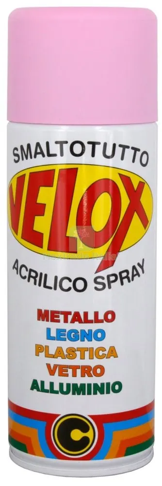 6PZ Velox Vernice Spray Acrilico Rosa Opaco 400 ML NON Ingiallente — Bombolette e vernici spray — rif. FERX.95983 6PZ Velox Vernice Spray Acrilico Rosa Opaco 400 ML NON Ingiallente — Bombolette e vernici spray — rif. FERX.95983
