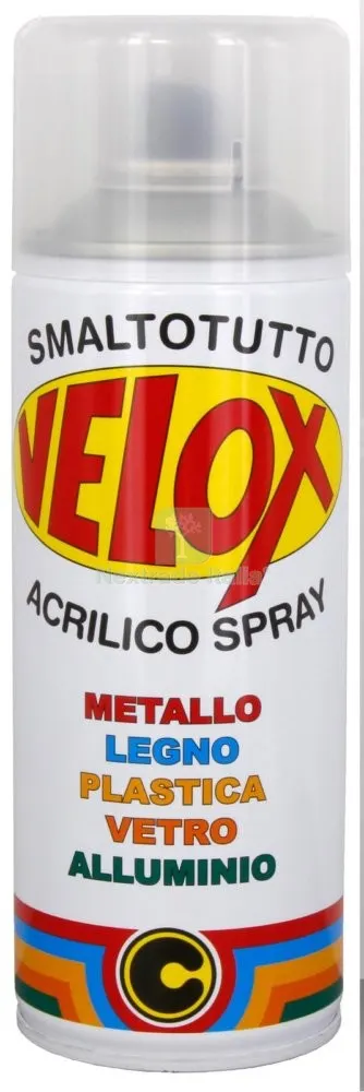 6PZ Velox Vernice Spray Trasparente Opaco 400 ML NON Ingiallente — Bombolette e vernici spray — rif. FERX.95997 6PZ Velox Vernice Spray Trasparente Opaco 400 ML NON Ingiallente — Bombolette e vernici spray — rif. FERX.95997