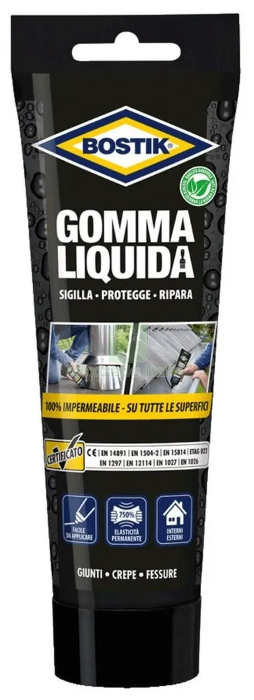 BOSTIK GOMMA LIQUIDA IMPERMEABILE PROTEGGE E RIPARA TUBO 250 GR — Adesivi e sigillanti — rif. FERX.96037 BOSTIK GOMMA LIQUIDA IMPERMEABILE PROTEGGE E RIPARA TUBO 250 GR — Adesivi e sigillanti — rif. FERX.96037