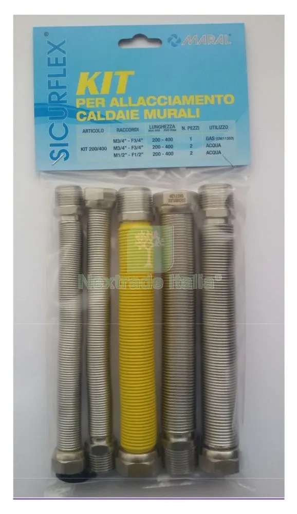 Kit Raccordo Inox Estensibile 3/4 per Caldaia Kit — Tubi e raccordi — rif. FERX.96164 Kit Raccordo Inox Estensibile 3/4 per Caldaia Kit — Tubi e raccordi — rif. FERX.96164